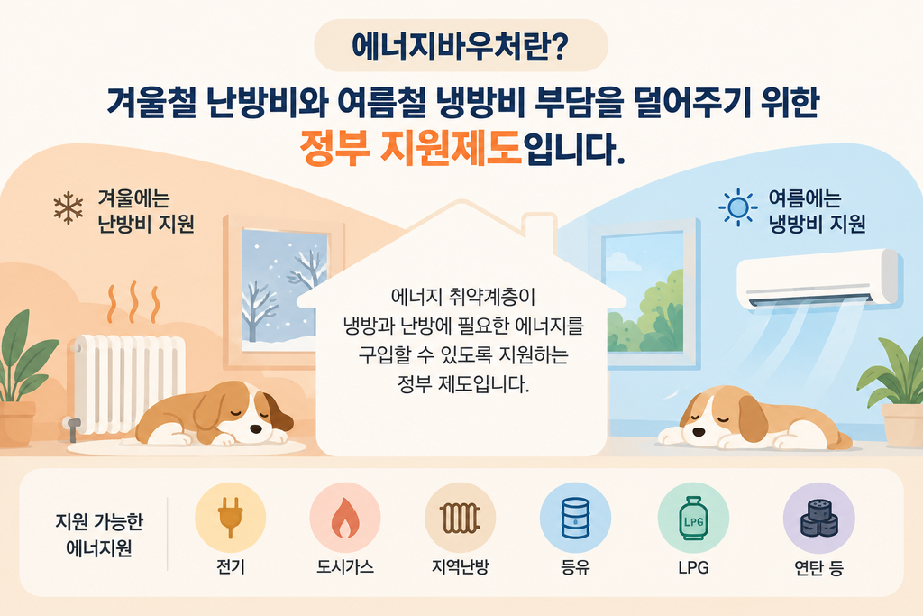 2026 에너지바우처 겨울철 난방비와 여름철 냉방비 지원 안내